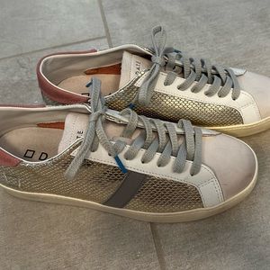 D.A.T.E. Sneakers with pink and gold size 8 1/2 or 9 too big for me.